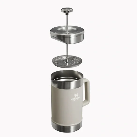 STANLEY Classic Stay-Hot French Press Coffee Maker 48 oz Ash Gray New